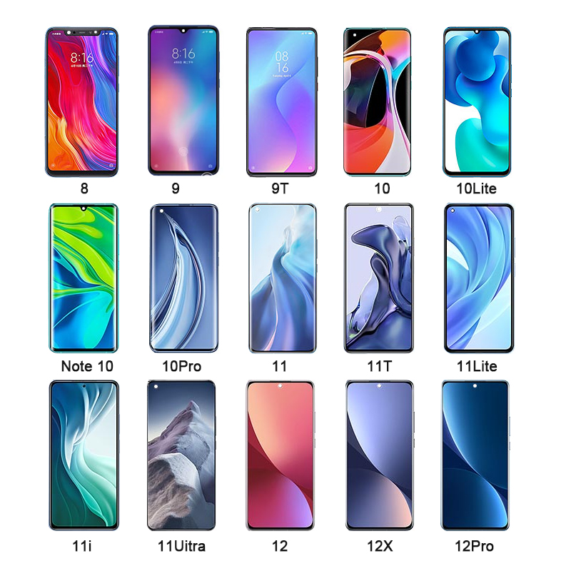 ЖК-дисплей с дигитайзером в сборе для Xiaomi Mi A3 8 9 SE 9T 10 10T 11 11T Pro Ultra Lite Note 2 3 10 Pro Lite