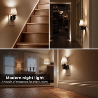 Veilleuses LED ZHILAI à capteur crépusculaire, design moderne en tissu lin bohème, intensité réglable pour chambre et usage domestique