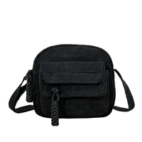 Mode filles décontracté velours côtelé Messenger sacs latéraux petit sac à main à fermeture éclair personnalisé femmes velours côtelé sac à bandoulière