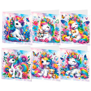 Vente en gros <span class=keywords><strong>de</strong></span> 6 packs <span class=keywords><strong>de</strong></span> kits <span class=keywords><strong>de</strong></span> cartes <span class=keywords><strong>de</strong></span> vœux avec <span class=keywords><strong>peinture</strong></span> au diamant sur le thème des animaux cartes-cadeaux DIY Diamond Art pour adultes - Product Image 1
