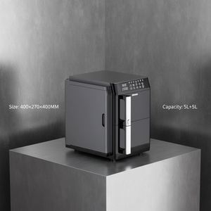 Four à friture à air chaud double panier 10L (5L+5L) avec rôtissoire automatique, fonctions rôtir, cuire, déshydrater et rangement latéral - Product Image 6