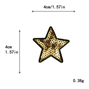 Nhà Máy Bán Buôn Sắt Trên 4*4Cm <span class=keywords><strong>Sequin</strong></span> Thêu Các Bản Vá Lỗi Màu Đỏ Màu Hồng Vàng Sao Trái Tim <span class=keywords><strong>Sequin</strong></span> Các Bản Vá Lỗi Cho Quần Áo Túi Trang Trí - Product Image 4