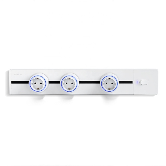 White Track Socket US/EU/UK Multifunctional Mobile Wall Socket Wall-Mounted Power Mobile Power Strip Tabletop Wall Outlet USB