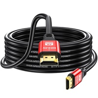 Câble Ultra HDM I haute vitesse 4K60Hz avec connecteurs plaqués or, boîtier en aluminium rouge pour PS5 Xbox 4K TV Projecteur Home Cinéma
