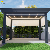 Jardin extérieur motorisé métal aluminium cadre persiennes stores cadre rideaux écran systèmes de toit en métal pour pergola