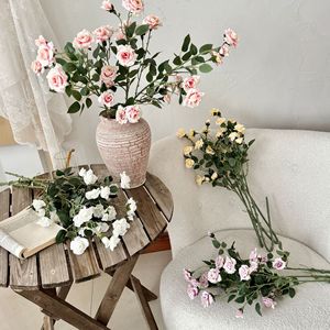 Bouquet de fleurs artificielles en soie, rose bulle, haute simulation, article décoratif pour la maison, le salon, accessoires de photographie de mariage - Product Image 3