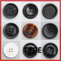Kancing Resin Plastik Desain Unik Persegi Panjang Lapisan Ramah Lingkungan Manik-Manik Dekorasi 2 Lubang Flatback Hitam Kopi Putih Mantel