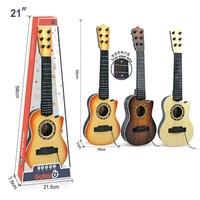 21" Plastic Acoustic Guitar Musical Instruments Toy Kids Music Enlightenment 6 Steel Strings Guitar Educational Toy for Beginner