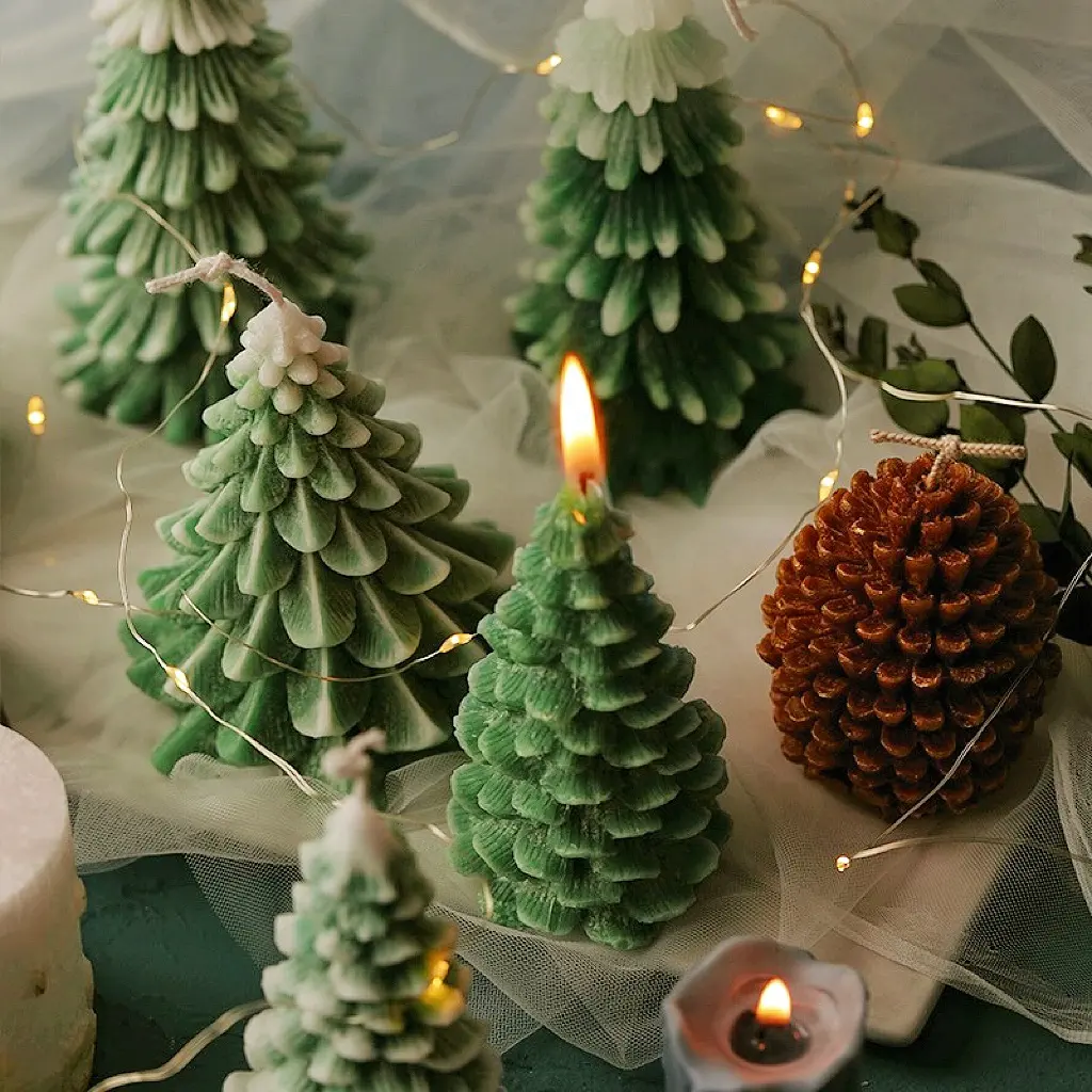 Candele profumate personalizzate per candele di albero di natale in cera di soia per natale