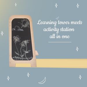 Taburete de cocina multiusos para niños pequeños <span class=keywords><strong>Pikler</strong></span>, almohadillas de fieltro antideslizantes para torre de actividades de madera de altura ajustable todo en uno - Product Image 6