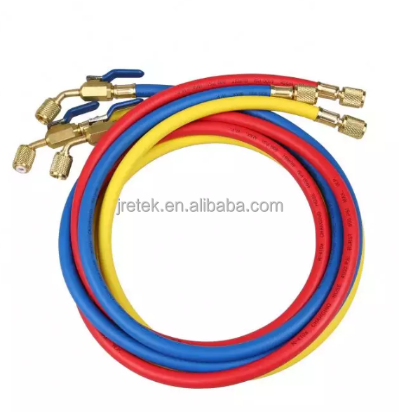 Customized Three Colors Flexible Rubber Refrigerant Freon Charging Hose for Watercraft/Vessel/Boat/Ship/Barque