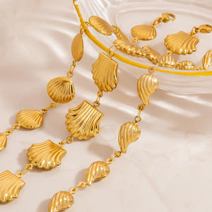 Stainless Steel <b>Bracelet</b> 18K Gold Plated <b>Shell</b> Charm Unisex Fashion Jewelry - Product Image 2