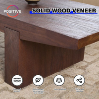 Table basse rectangulaire au design populaire, couleur noyer minimaliste, table centrale pour petit appartement, table d'appoint en bois massif