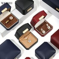 WEIMEI Coffret à bijoux en velours rose Emballage cadeau en cuir avec logo personnalisé