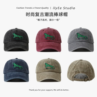 Topi Baseball 6 Panel Unisex Empat Musim 100% Katun Kain Dicuci Bordir Motif Kadal Gaya Kasual Modis