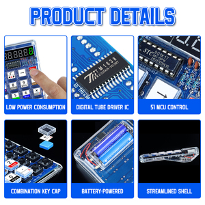 DIY Electronic Kit LED Digital Tube <strong>Calculators</strong> 51 Microcontroller Control Resistance Conversion DIY Soldering Projects - Product Image 4