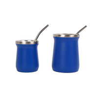 Tasse isotherme à double paroi en acier inoxydable 8oz pour Yerba Maté, finition mate multicolore
