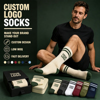 Chaussettes de sport en coton en gros, design de marque, chaussettes de gym mi-mollet pour hommes, tricotées jacquard, nouvelles chaussettes personnalisées East Sports