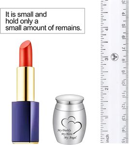 Petite urne funéraire en acier inoxydable pour cendres humaines, récipient commémoratif avec couvercle <span class=keywords><strong>à</strong></span> vis, gravable avec logo personnalisé - Product Image 6