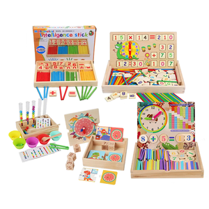 Vendita calda 2 IN 1 multifunzione Montessori Computing Box educazione Puzzle tavolo da disegno <span class=keywords><strong>bastoncini</strong></span> di legno giocattoli matematici per kit - Product Image 1
