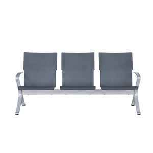 Chaises d'attente d'aéroport Sièges de chaises de gang Coussin en cuir PU en acier en option Banc <span class=keywords><strong>tandem</strong></span> à <span class=keywords><strong>trois</strong></span> sièges - Product Image 2