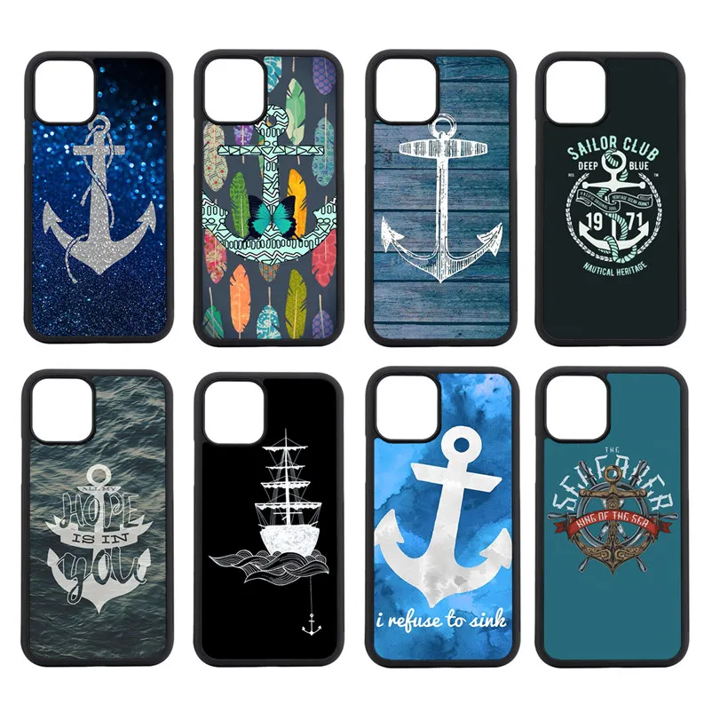 Jangkar Kompas Laut Pelaut Berlayar Vtg Hiasan Lembut Ponsel Case untuk Iphone 5S Se 6S 7 7 Plus xr X 11 12 Mini Pro Max TPU Case
