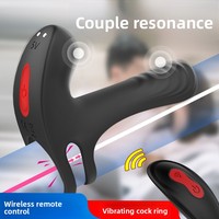 Anneau vibrant double pour entraînement pénien, télécommande sans fil OEM, plug anal, masseur de prostate masculin, vente en gros