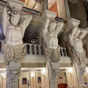 Colonnes de porche <span class=keywords><strong>en</strong></span> <span class=keywords><strong>pierre</strong></span> naturelle sculptée, <span class=keywords><strong>d</strong></span>écoratives pour l'<span class=keywords><strong>entrée</strong></span> de l'hôtel BLVE, colonnes romaines <span class=keywords><strong>en</strong></span> marbre antique, représentant un homme nu. - Product Image 5