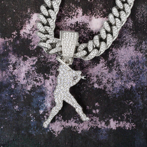 Collar de Jugador de Béisbol Unisex de Hip Hop, Chapado en Oro, con Colgante de Diamantes Iced Out, Estilo Bling - Product Image 3