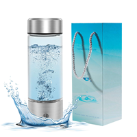 Bouteille d'eau intelligente anti-fuite en verre borosilicate haute performance, riche en hydrogène (1200-1400 PPB), alimentée par USB, sans BPA, 450 ml – Offre Spéciale