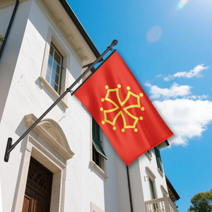 Drapeau personnalisé de l'Occitanie en polyester rouge et jaune, croix occitane, bannière régionale de Toulouse Languedoc pour la décoration intérieure et extérieure - Product Image 3