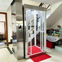 Ascenseur résidentiel 2-4 étages, ascenseur de villa sans fosse homologué CE, ascenseur compact panoramique en verre pour usage intérieur