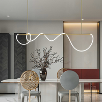 Lustre LED moderne et tendance en corde souple de silicone pour îlot de cuisine, salle à manger et restaurant