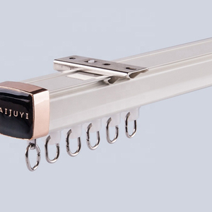 Rail de rideau en aluminium sur mesure, glissière silencieuse, support mural/plafond inclus, accessoire de quincaillerie de fenêtre moderne - Product Image 5