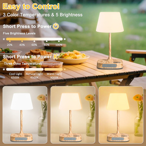 4000mAh LED Display Dimmable Shower <b>Lamp</b>, IP55 Waterproof Cordless Rechargeable Table Light,Portable Bath <b>Lamp</b> for Outdoor Use - Product Image 2