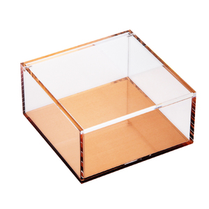Rosa <span class=keywords><strong>de</strong></span> oro efecto metálico pequeño tamaño cuadrado caja <span class=keywords><strong>de</strong></span> acrílico con tapa almacenar pendientes <span class=keywords><strong>de</strong></span> joyería - Product Image 3