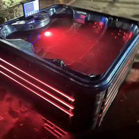 Baignoire en acrylique de style surf, massage, thermostat, spa à bulles, grande capacité, pour villa et jardin