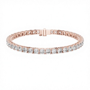 Factory Stock <b>Men</b> Women Jewelry Hip Hop Iced Real Solid 14k White Gold Vvs Lab Grown Brilliant Cut Diamond Tennis Chain Bracelet - Product Image 2