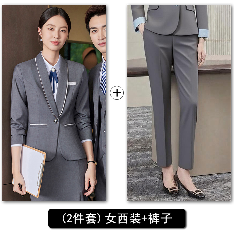 Women's gray coat+pants