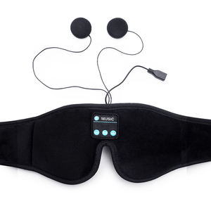 Masker Mata pintar 3D sutra rajut, alat bantu tidur nirkabel Bluetooth, penghalang cahaya Stereo 3D baru, dapat diisi ulang USB - Product Image 5