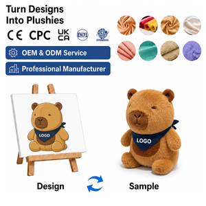 Bandana con Logotipo Personalizado Bordado, Peluche de <span class=keywords><strong>Capibara</strong></span>, Mascota de Peluche, Regalo Promocional de Marca - Product Image 1