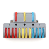 Connecteur de câblage en cuivre étamé RuuiPul LT3-12 3 entrées 12 sorties 3P à 12P pour série 32A 450V IP20, bloc de jonction à levier enfichable pour panneau publicitaire
