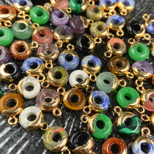 Newest Selling Small Donut <strong>Coin</strong> Bead Pendants Central Hole Ring Ping Buckle Crystal Shape Charms for Jewelry Making <strong>Necklace</strong> - Product Image 6
