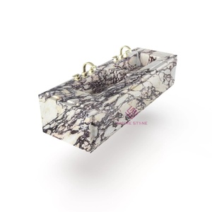 Lavabo Sospeso di Lusso Personalizzabile in Marmo Rosa Cristallo da 72 Pollici con Gonna da 16 Pollici per Bagni Residenziali su Misura e Commerciali di Boutique - Product Image 4