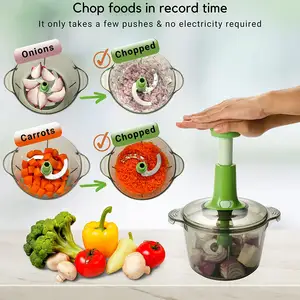 Quick Manual Hand Press Chopper To Chop Vegetables Hand Held Chopper Salad Spinner