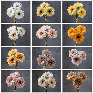 Bouquet de fleurs artificielles CallaFloral Gerbera en polyester pour décoration intérieure, mariage et événements transfrontaliers - Product Image 3