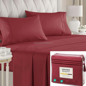 Juego de Sábanas King Size de 4 Piezas, Sábanas Suaves y Transpirables de Microfibra, Incluye 1 Sábana Ajustable, 1 Sábana Plana y 2 Fundas de Almohada - Product Image 1