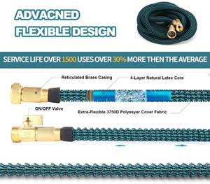 Tuyau de Jardin Extensible 7-en-1 Magique Jade Hill de 7,5m à 45m avec Connecteur en Laiton, Flexible, Rétractable, Anti-UV et Anti-Corrosion – Nouveauté ! - Product Image 3