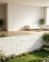 Panneaux de pierre flexibles blanc mat aspect roche brisée, imperméables, en argile modifiée MCM pour revêtement mural