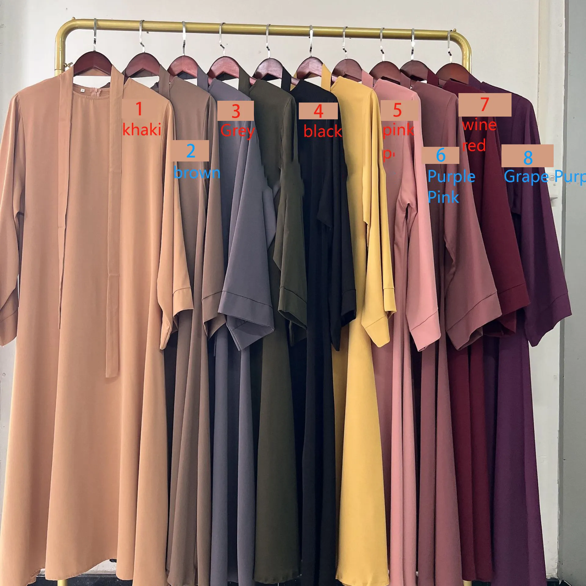 2023 Bescheiden Kleding 3 Set Polyester Bescheidenheid Jurk Abaya Met Binnenjurk 3 Set Islamitische Kleding Moslim Jurk 3 Set